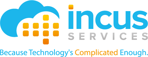 a coloured version of the Incus logo with the slogan.