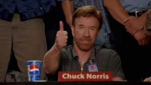 Chuck Norris giving a thumbs up