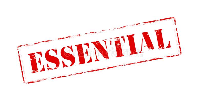 the word essentials bolded, capitalized and in red
